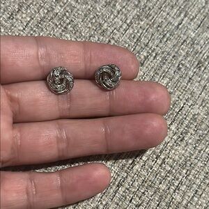925 Diamonds  Knot Earrings